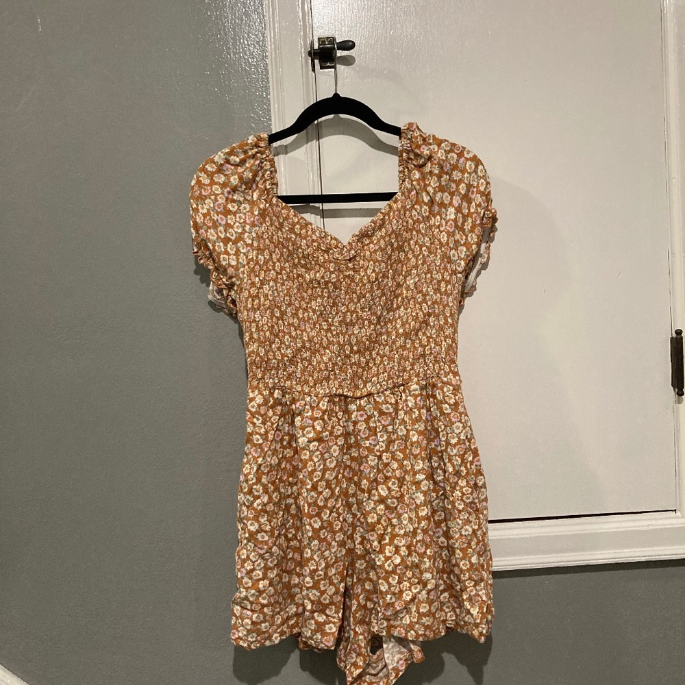 Orange flower romper